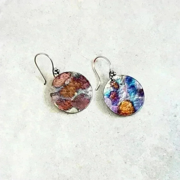 โ๏ธ๐โ๏ธ HOST PICK - Fire Painted Copper Earrings - Picture 1 of 1